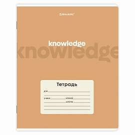 Тетрадь 24 л. BRAUBERG клетка, обложка картон, KNOWLEDGE, 107305