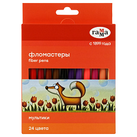 Фломастеры Гамма "Мультики", 24цв., смываемые, картон. упак., европодвес фото Фломастеры Гамма "Мультики", 24цв., смываемые, картон. упак., европодвес