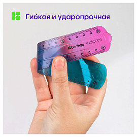 Линейка 20см Berlingo "Radiance", пластиковая, гибкая, розовый/голубой градиент, европодвес фото Линейка 20см Berlingo "Radiance", пластиковая, гибкая, розовый/голубой градиент, европодвес