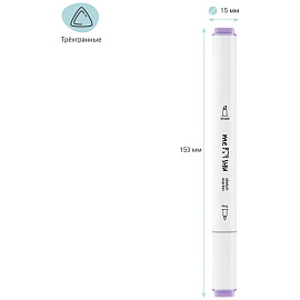 Набор двусторонних маркеров для скетчинга MESHU 24цв., цветочная гамма, корпус трехгранный, пулевид./клиновид.наконечники, ПВХ-бокс