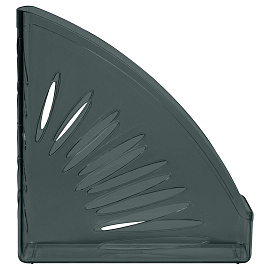 Лоток для бумаг вертикальный СТАММ "Тропик", тонированный черный, ширина 110мм фото Лоток для бумаг вертикальный СТАММ "Тропик", тонированный черный, ширина 110мм