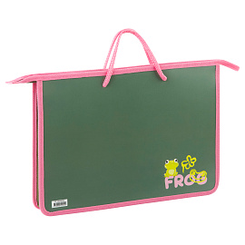 Папка с ручками А4 ArtSpace "Sweet Frog", пластик, на молнии, 45мм