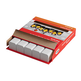 Мел белый ГАММА "Мультики", НАБОР 5 шт., для рисования на асфальте, квадратный, 2304192