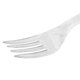 Вилка одноразовая пластиковая 180 мм, прозрачная, КОМПЛЕКТ 50 шт., КРИСТАЛЛ, LAIMA, 602653