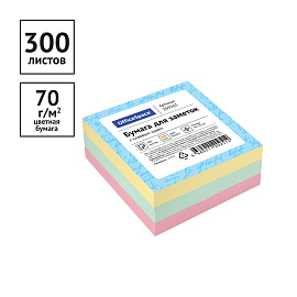 Самоклеящийся блок OfficeSpace 76*76мм, 300л., 3 цвета фото Самоклеящийся блок OfficeSpace 76*76мм, 300л., 3 цвета