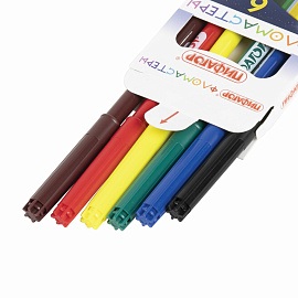 Фломастеры ПИФАГОР "Космическая одиссея", 6 цветов, вентилируемый колпачок, 152443