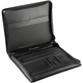 Папка деловая OfficeSpace "Mars" комбинир. кожзам, полиэстер, на молнии, с ручкой