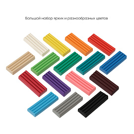 Пластилин классический ГАММА "Классический", 16 цветов, 320 г, со стеком, картонная упаковка, 281034 фото Пластилин классический ГАММА "Классический", 16 цветов, 320 г, со стеком, картонная упаковка, 281034