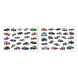 Альбом с наклейками ТРИ СОВЫ "100 наклеек. Автомобили", А5, 100шт.