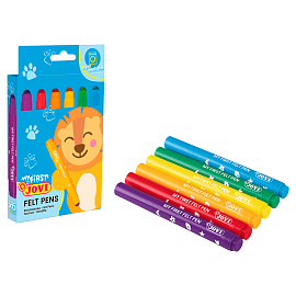 Фломастеры JOVI "My first", 6цв., смываемые, картон, европ. фото Фломастеры JOVI "My first", 6цв., смываемые, картон, европ.