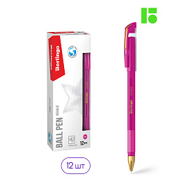 Ручка шариковая Berlingo "xGold" розовая, 0,7мм, игольчатый стержень, грип