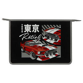 Папка для тетрадей 1 отделение, ArtSpace "Tokyo Racing", А4, пластик, на молнии