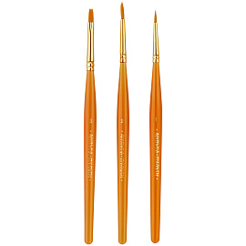 Набор кистей Мульти-Пульти 3шт., синтетика, круглые № 1, 2, плоская № 3, блистер