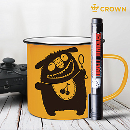 Маркер перманентный Crown Multi Marker черный (толщина линии 3 мм) пулевидный наконечник