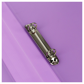 Папка на 2 кольцах СТАММ "Кристалл" А4, 25мм, 700мкм, пластик, фиолетовая фото Папка на 2 кольцах СТАММ "Кристалл" А4, 25мм, 700мкм, пластик, фиолетовая