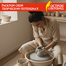 Глина для лепки голубая ОСТРОВ СОКРОВИЩ, 1 кг, порошковая, готовая, размачиваемая, 227139