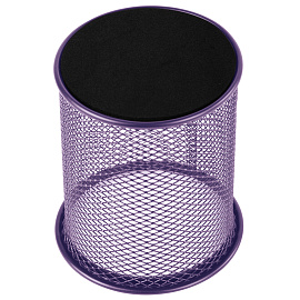Подставка-органайзер BRAUBERG "Germanium", металлическая, круглое основание, 100х89 мм, фиолетовая, 231981