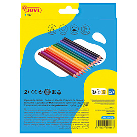 Карандаши цветные JOVI "Maxi", 12цв., трехгран., утолщенные, заточен., картон, европодвес фото Карандаши цветные JOVI "Maxi", 12цв., трехгран., утолщенные, заточен., картон, европодвес