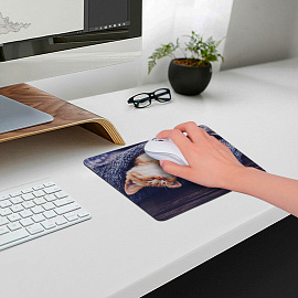 Коврик для мыши SONNEN "KITTEN", резина + ткань, 220х180х3 мм, 513313