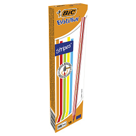 Карандаш чернографитный HB BIC Evolution Stripes заточенный шестигранный