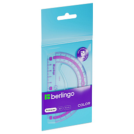 Транспортир 10см, 180° Berlingo "Color", пластиковый, ассорти, европодвес