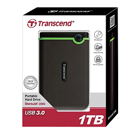 Внешний жесткий диск HDD (накопитель) Transcend StoreJet 25M3S 1 ТБ USB 3.0 (TS1TSJ25M3S)
