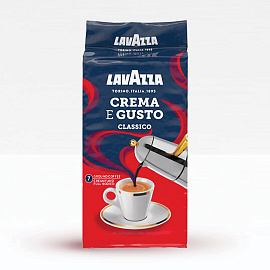 Кофе молотый Lavazza Crema e Gusto Classico 250 г (вакуумная упаковка)