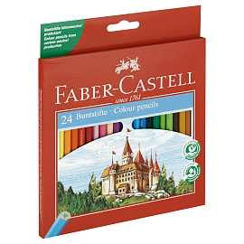 Карандаши цветные Faber-Castell Grip Eco Замок 24 цвета шестигранные фото Карандаши цветные Faber-Castell Grip Eco Замок 24 цвета шестигранные
