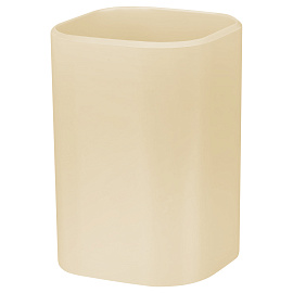 Подставка-стакан СТАММ "Фаворит", пластиковая, квадратная, бежевая