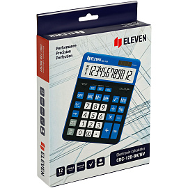 Калькулятор настольный Eleven CDC-120-BK/NV, 12 разрядов, двойное питание, 155*206*38мм, черный/темно-синий