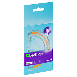 Транспортир 10см, 180° Berlingo "Color", пластиковый, ассорти, европодвес