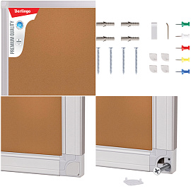 Доска пробковая Berlingo "Premium", 45*60см, алюминиевая рамка