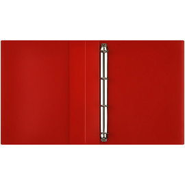 Папка на 4 кольцах СТАММ "Кристалл" А4, 40мм, 700мкм, пластик, красная