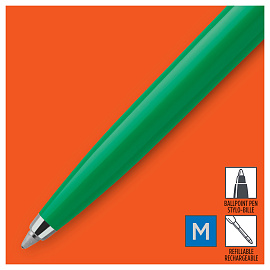 Ручка шариковая Parker Jotter Originals Green цвет чернил синий, цвет корпуса серебристый/зеленый (артикул производителя 2076058)