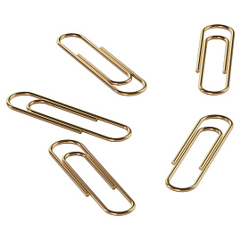 Скрепки 32мм, Berlingo, 100шт., ПВХ упак., европодвес, золото фото Скрепки 32мм, Berlingo, 100шт., ПВХ упак., европодвес, золото