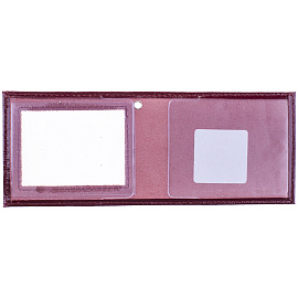 Обложка для удостоверения с окном OfficeSpace бордо, кожа