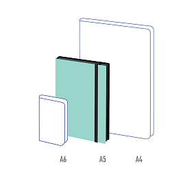 Ежедневник недатированный, А5, 136л., кожзам, Berlingo "Instinct", черный/мятный, с резинкой фото Ежедневник недатированный, А5, 136л., кожзам, Berlingo "Instinct", черный/мятный, с резинкой