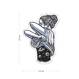 Значок акриловый MESHU "Cosmogirl", прямая УФ-печать, 2,5*3,5см фото Значок акриловый MESHU "Cosmogirl", прямая УФ-печать, 2,5*3,5см