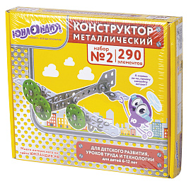 Конструктор металлический ЮНЛАНДИЯ "Для уроков труда №2", развивающий, 290 элементов, 104680 фото Конструктор металлический ЮНЛАНДИЯ "Для уроков труда №2", развивающий, 290 элементов, 104680