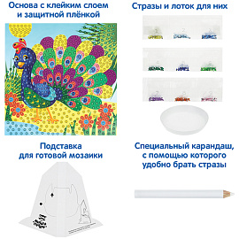 Мозаика из страз Мульти-Пульти "Павлин