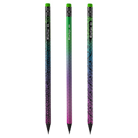 Карандаш ч/г Berlingo "Skyline" HB, черное дерево, круглый, заточен., с ластиком, ассорти