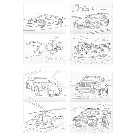 Суперраскраска на склейке А4, 40 стр., ТРИ СОВЫ "Транспорт