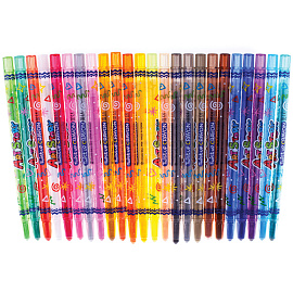 Карандаши восковые Crown "ArtStory", 24цв., выкручивающийся стержень, ПВХ, европодвес