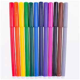 Фломастеры 12 ЦВЕТОВ CENTROPEN "Colour World", круглые, смываемые, 7550/12TP, 7 7550 1284