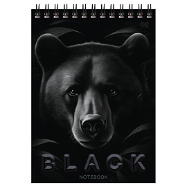 Блокнот А5 40л. на гребне BG "Just black