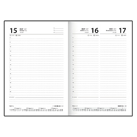 Ежедневник датированный 2026 145х215 мм, А5, STAFF, обложка бумвинил, черный, 117307