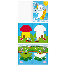 Раскраска пальчиковая с цв. фоном А5, 8 стр., ТРИ СОВЫ "Рисую пальчиками. Выпуск 1