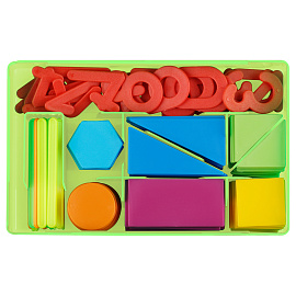 Касса цифр и фигур Стамм Учись считать (пластиковая, 132 штуки)