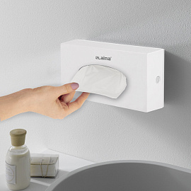 Диспенсер для косметических салфеток LAIMA CLASSIC, настольный/настенный, пластиковый, белый, 605392 фото Диспенсер для косметических салфеток LAIMA CLASSIC, настольный/настенный, пластиковый, белый, 605392