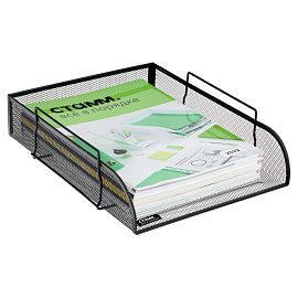 Лоток для бумаг горизонтальный СТАММ, металл, черный